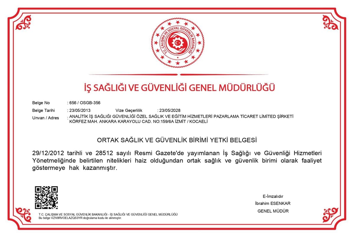 ÇSGB Yetki Belgesi